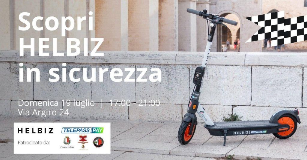 Monopattini a Bari in collaborazione con Helbitz e Telepass Pay