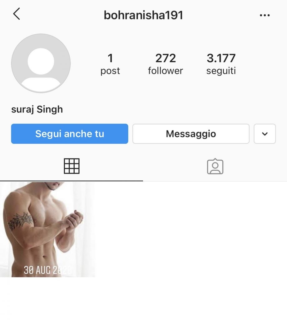Esempio di profilo fake su Instagram